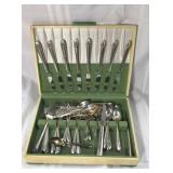 Vintage silverplate flatware set in original box