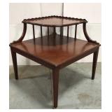 Two tier corner table