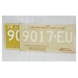 1970 Michigan license plates set