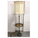 Vintage brass pedestal floor lamp