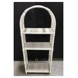 White wicker small shelf