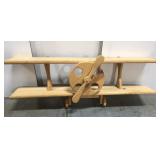 Handcrafted wood airplane shelf
