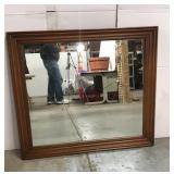 Wood framed vanity mirror