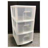Plastic rolling storage bin