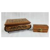 Small wooden jewelry boxes