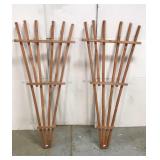 Two wooden garden trellises