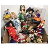 Box of vintage dolls