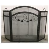 Fireplace screen w/ leaf accents