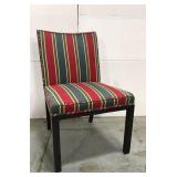 Striped upholstery armless chair