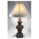 Vintage wood carved lamp