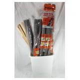 Pipe insulation, waste basket & yardsticks