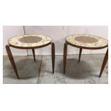 Mid century modern tile top nesting tables