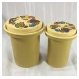 Vintage plastic mushroom canisters