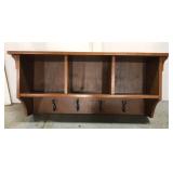 Wood wall mount coat rack