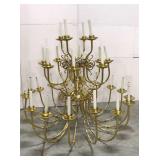 Large brass candelabra chandelier