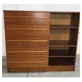 Danish wood chest of drawers