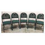 Set of five folding chairs