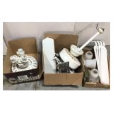 Disassembled ceiling fans