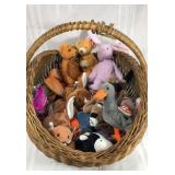 Basket of beanie babies