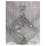 Frosted cut glass Candy dish