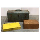 Old craftsman toolbox and 2 small boxes
