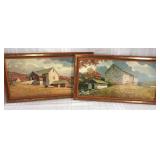 Framed barn art work