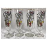 Set of 4 vintage pirate bar glasses
