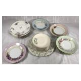 Vintage floral China plate assortment