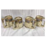 Set of 4 drip glaze mugs