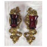 Vintage wall sconce candle holders