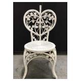 White wicker heart chair