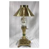 Brass clawfoot table lamp
