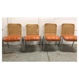 Retro wicker and chrome chairs