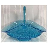Vintage blue glass basket