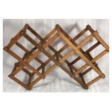 Folding wood wine rack
