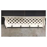 Vintage white hat rack shelf
