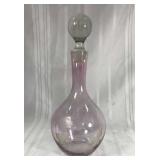 Vintage etched glass wine decanter w/ stopper