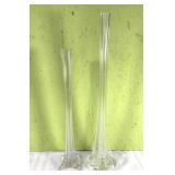 Two tall art deco style glass vases