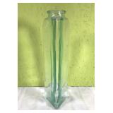 Triangle shaped glass bottle