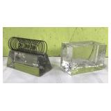 Glass block desk set