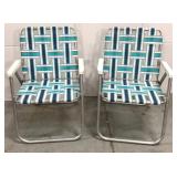 Pair of aluminum lawn chairs