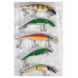 Five large vintage Drifter Tackle lures