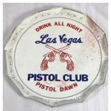 Vintage pistol club tin drink tray