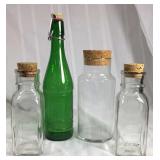 Glass vintage bottles with stoppers lot