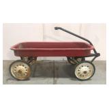 Old red metal wagon