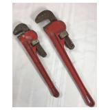 Two pipe wrenches