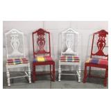 Set of four painted farmhouse chairs