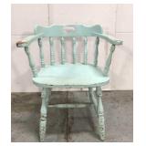 Vintage aqua barrel chair