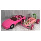 Two Barbie cars