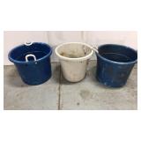 Three large garden buckets